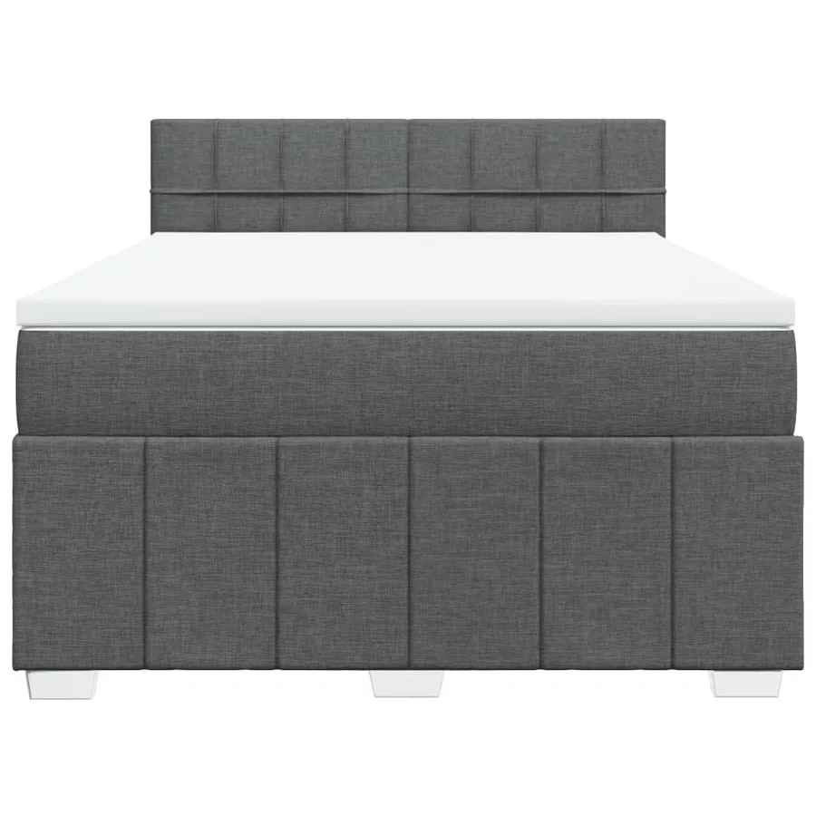 Sommier à lattes de lit avec matelas Gris foncé 160x200cm Tissu - 4