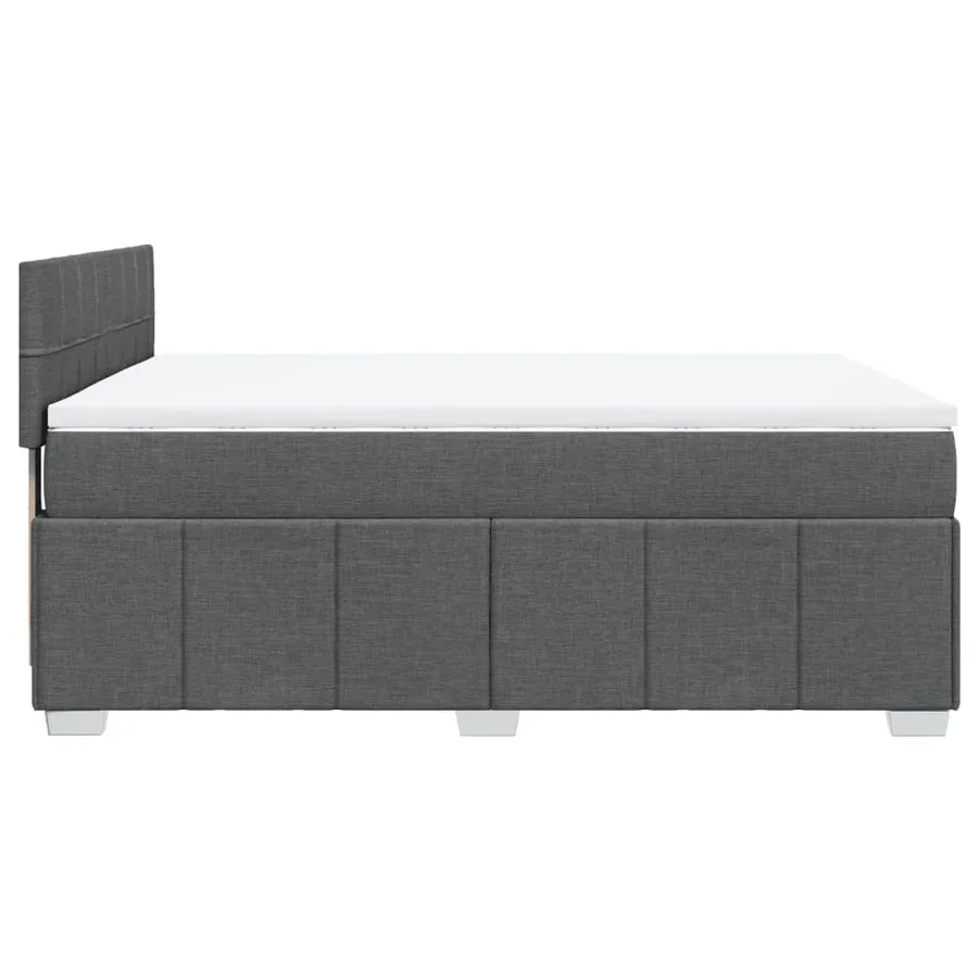 Sommier à lattes de lit avec matelas Gris foncé 160x200cm Tissu - 5