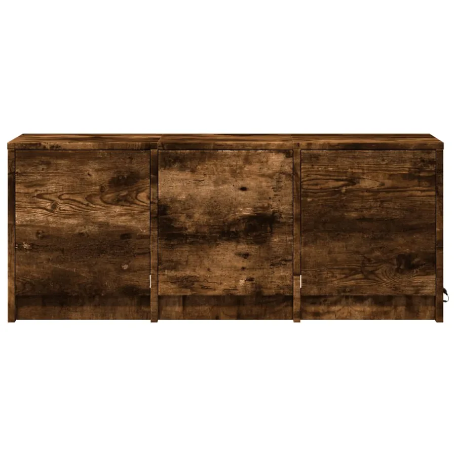 Meuble TV avec LED chêne fumé 97x34x40 cm bois d'ingénierie - 6