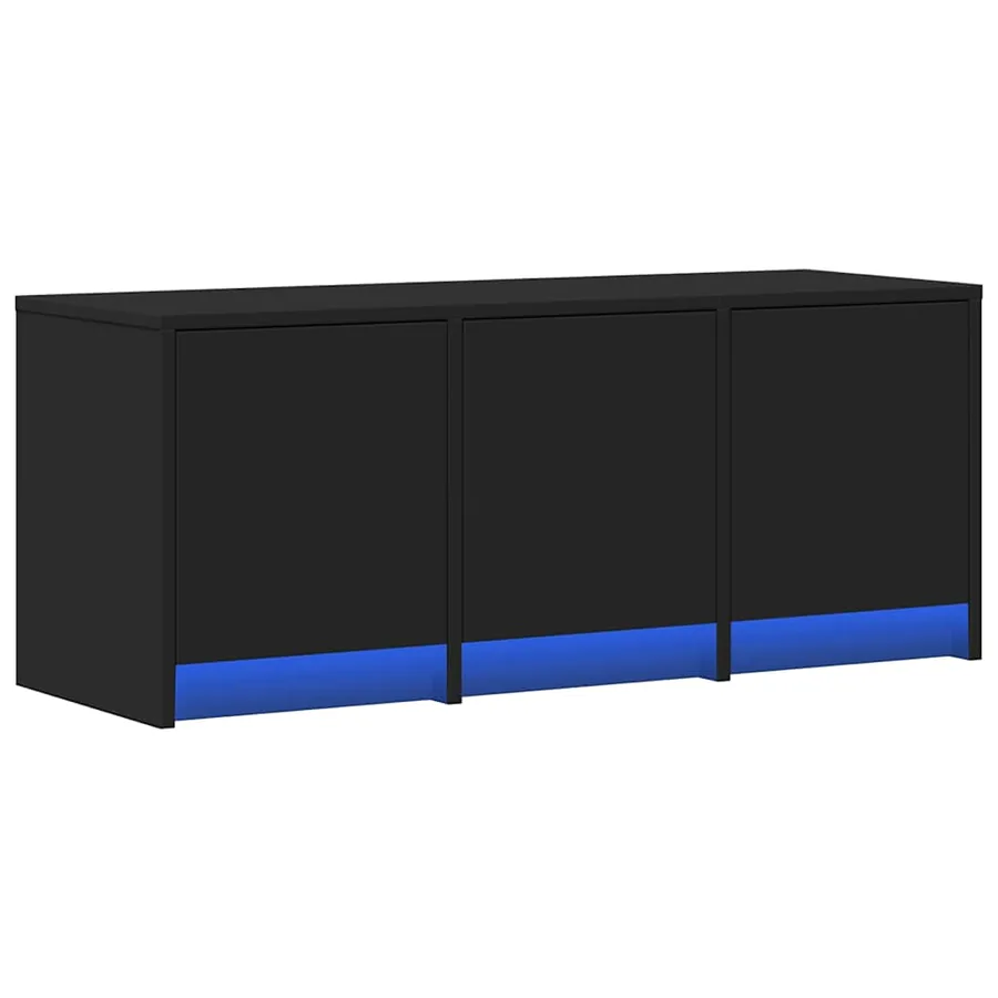 Meuble TV avec LED noir 97x34x40 cm bois d'ingénierie - 5