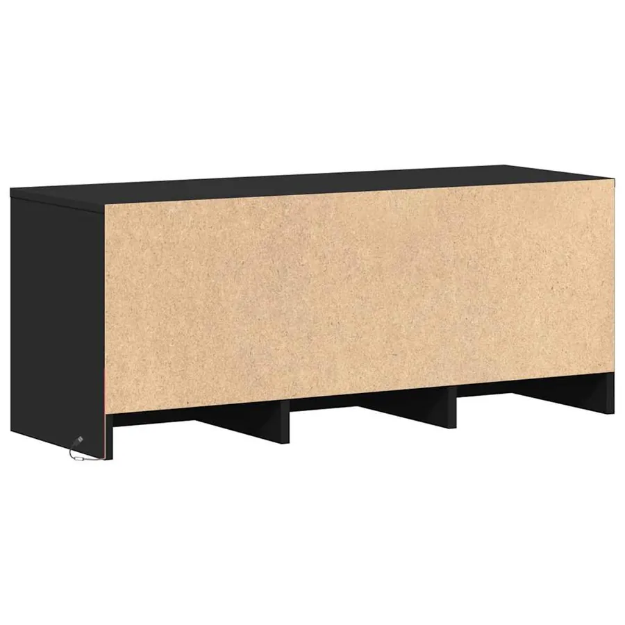 Meuble TV avec LED noir 97x34x40 cm bois d'ingénierie - 7