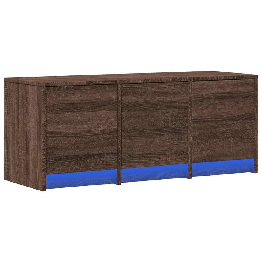 Meuble TV avec LED chêne marron 97x34x40 cm bois d'ingénierie - 5