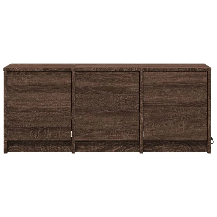 Meuble TV avec LED chêne marron 97x34x40 cm bois d'ingénierie - 6