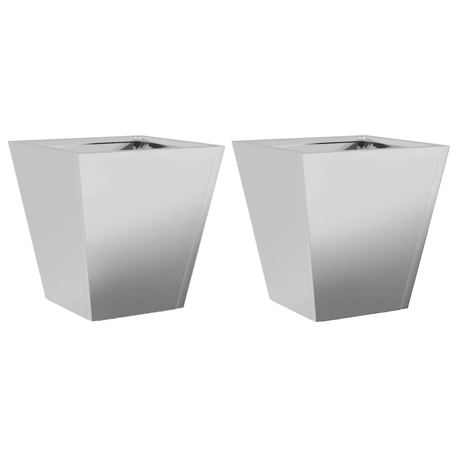 Jardinières 2 pcs 30x30x30 cm acier galvanisé - 2