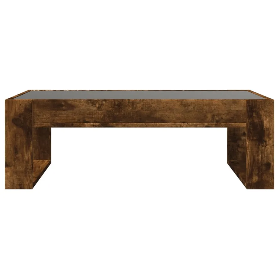 Table basse avec LED infini chêne fumé 90x53x30 cm - 6