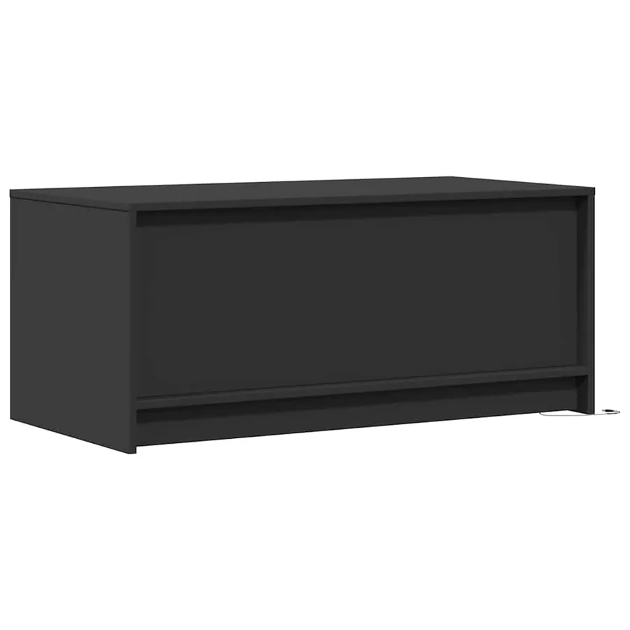 Table basse avec lumières LED noir bois d'ingénierie - 8