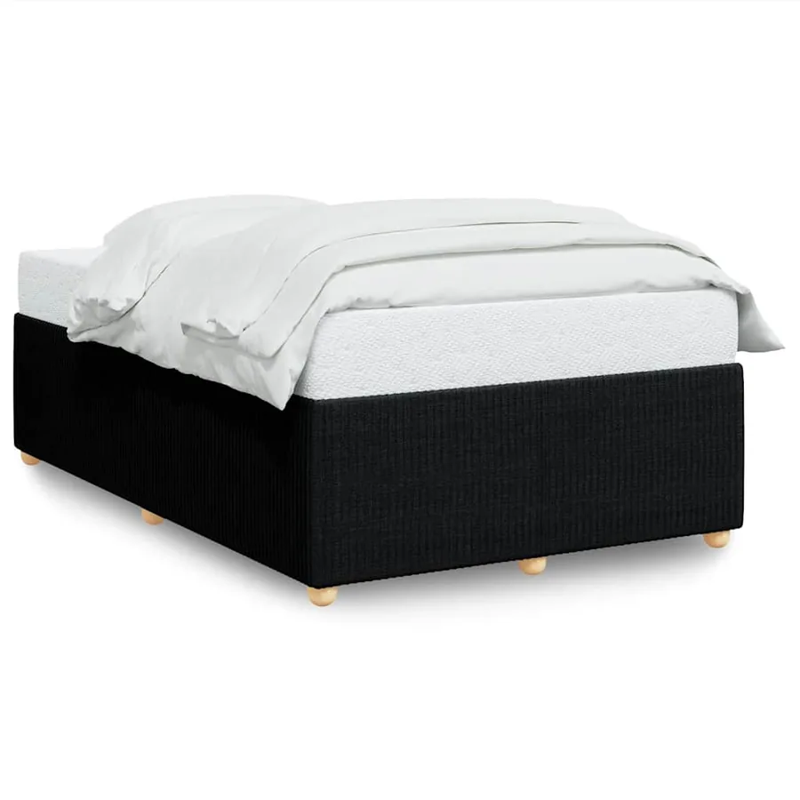 Cadre de lit sans matelas noir 120x190 cm tissu - 2