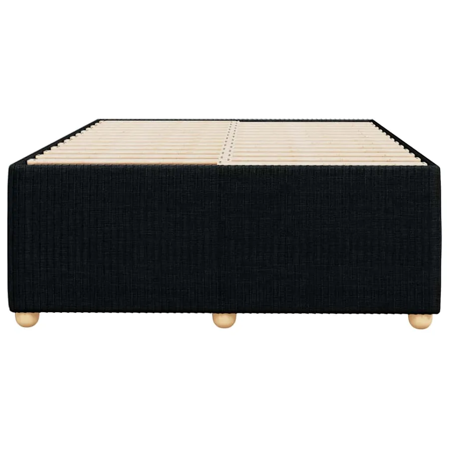 Cadre de lit sans matelas noir 120x190 cm tissu - 4