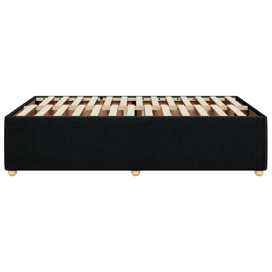 Cadre de lit sans matelas noir 120x190 cm tissu - 5