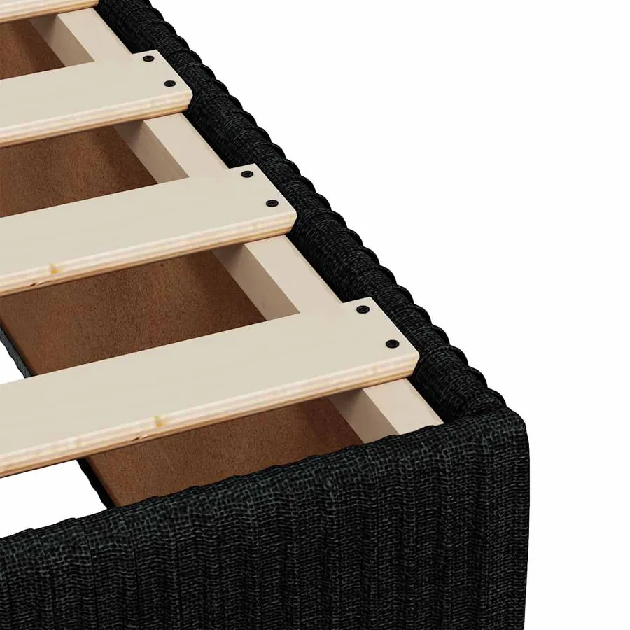 Cadre de lit sans matelas noir 120x190 cm tissu - 7