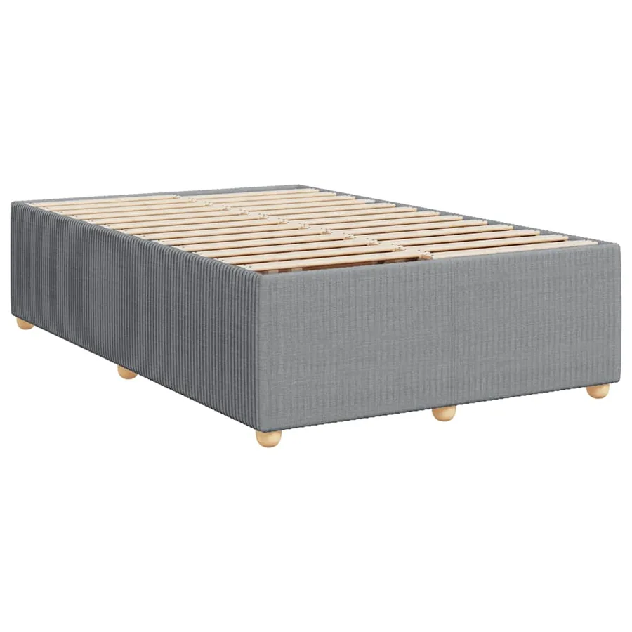Cadre de lit sans matelas gris clair 120x190 cm tissu - 3