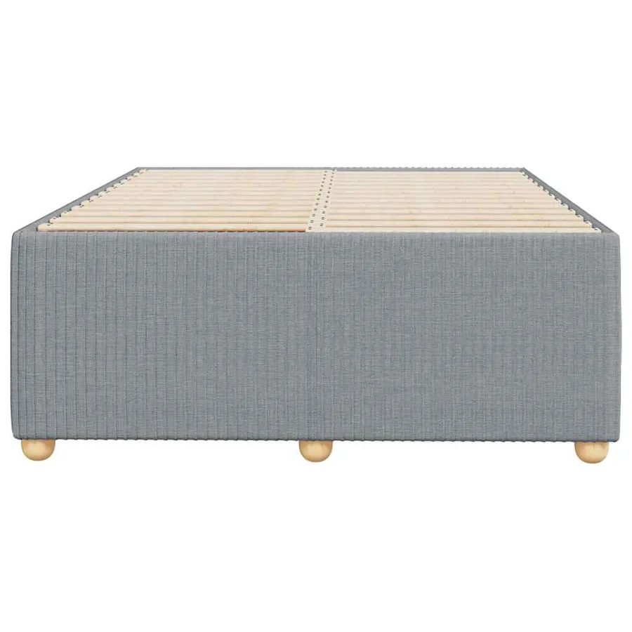 Cadre de lit sans matelas gris clair 120x190 cm tissu - 4