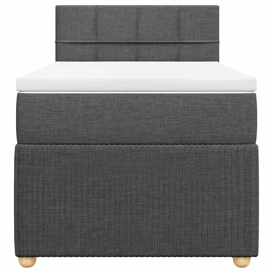 Sommier à lattes de lit avec matelas Gris foncé 90x200 cm Tissu - 4