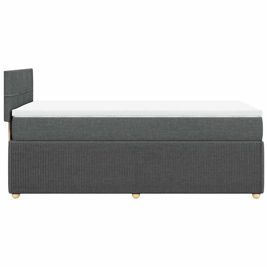 Sommier à lattes de lit avec matelas Gris foncé 90x200 cm Tissu - 5