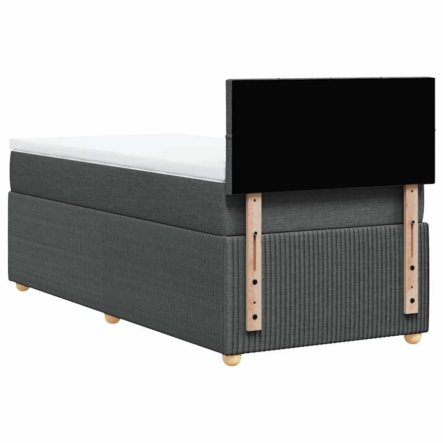 Sommier à lattes de lit avec matelas Gris foncé 90x200 cm Tissu - 6