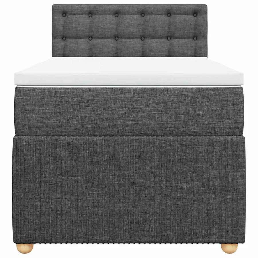 Sommier à lattes de lit avec matelas Gris foncé 90x200 cm Tissu - 4