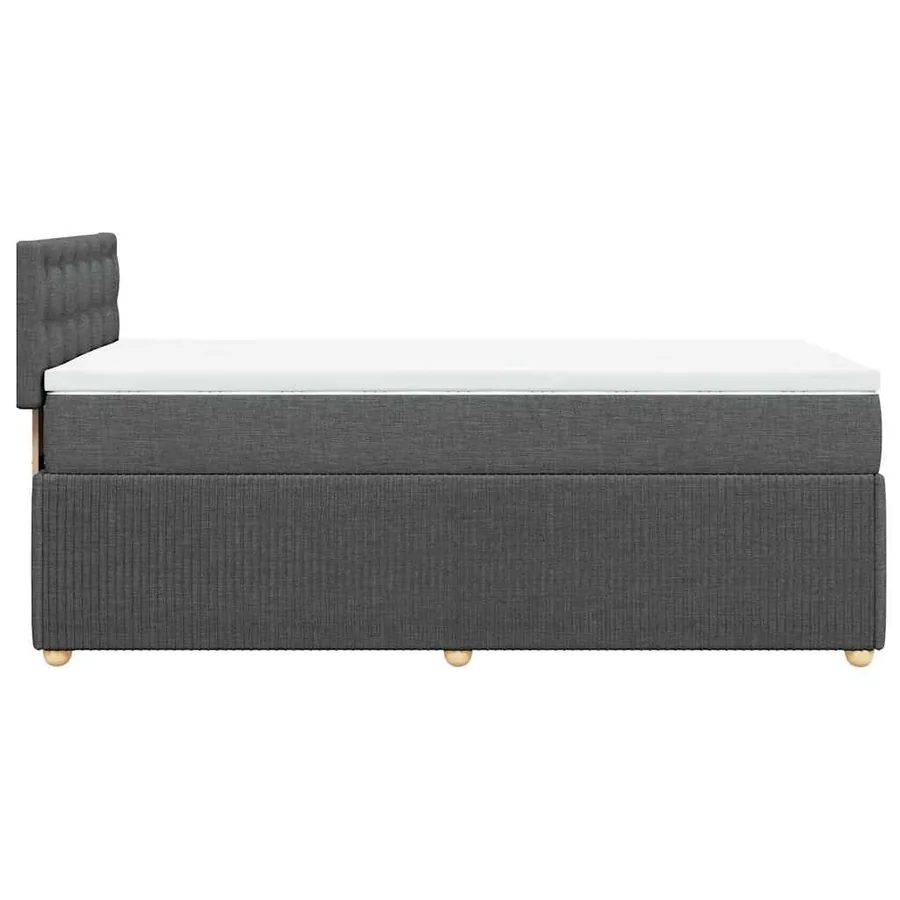 Sommier à lattes de lit avec matelas Gris foncé 90x200 cm Tissu - 5