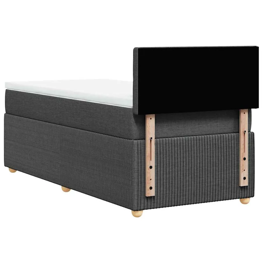 Sommier à lattes de lit avec matelas Gris foncé 90x200 cm Tissu - 6