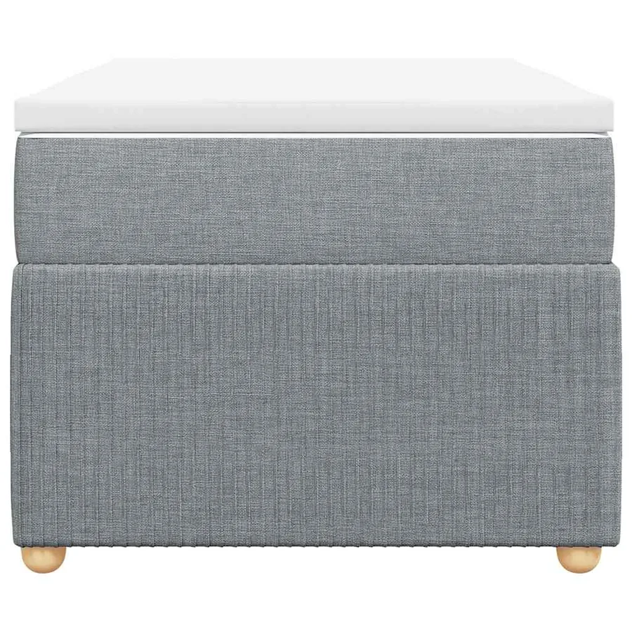 Sommier à lattes de lit avec matelas gris clair 80x200 cm tissu - 4