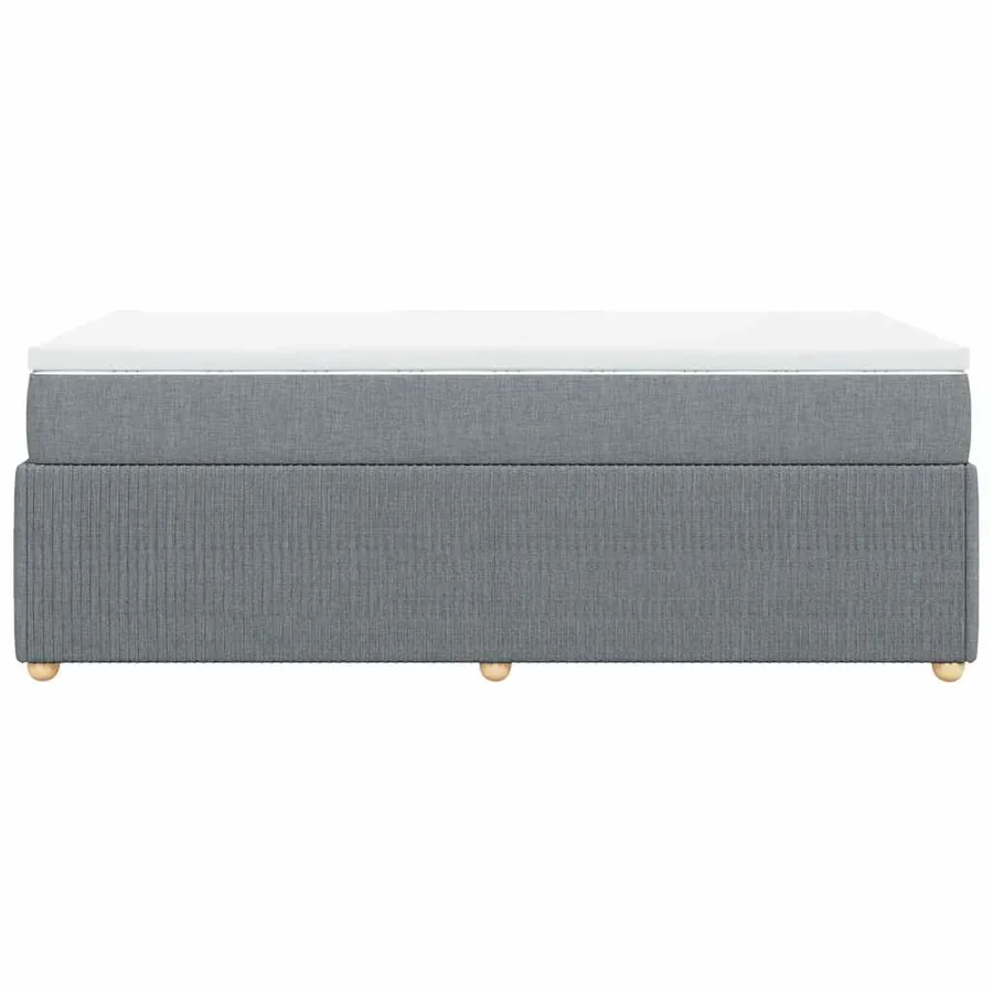 Sommier à lattes de lit avec matelas gris clair 80x200 cm tissu - 5