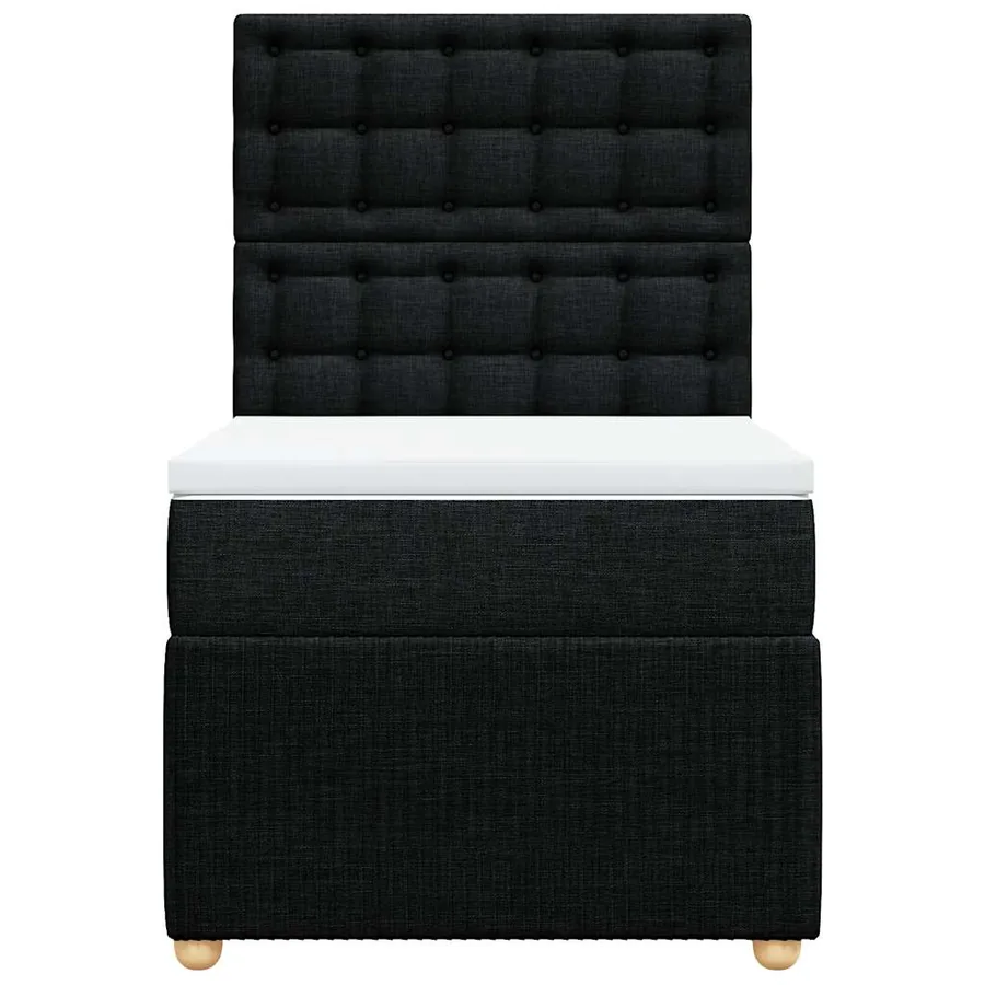 Sommier à lattes de lit avec matelas Noir 100x200 cm Tissu - 4