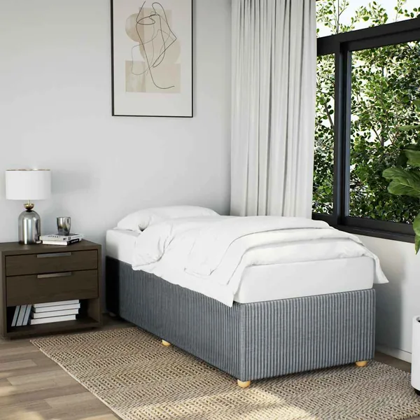 Cadre de lit sans matelas gris clair 100x200 cm tissu