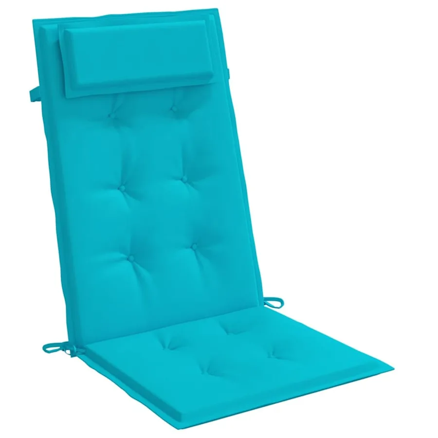 Coussins de chaise à dossier haut lot de 6 turquoise - 5
