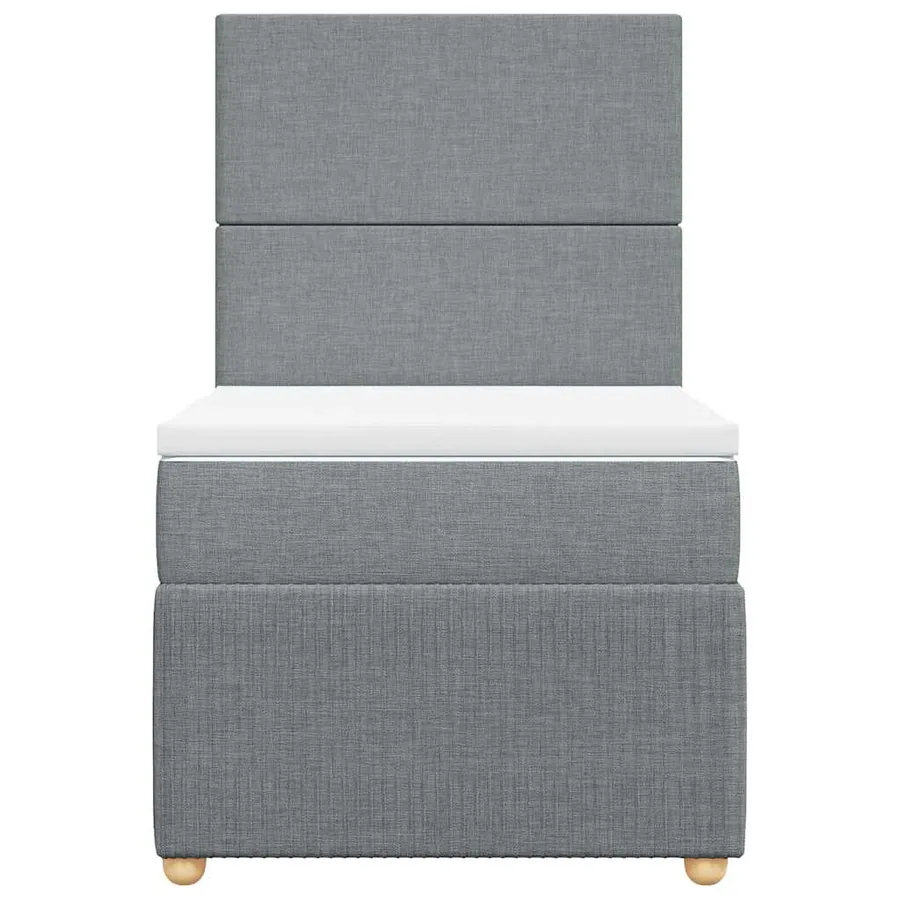 Sommier à lattes de lit avec matelas Gris clair 100x200cm Tissu - 4