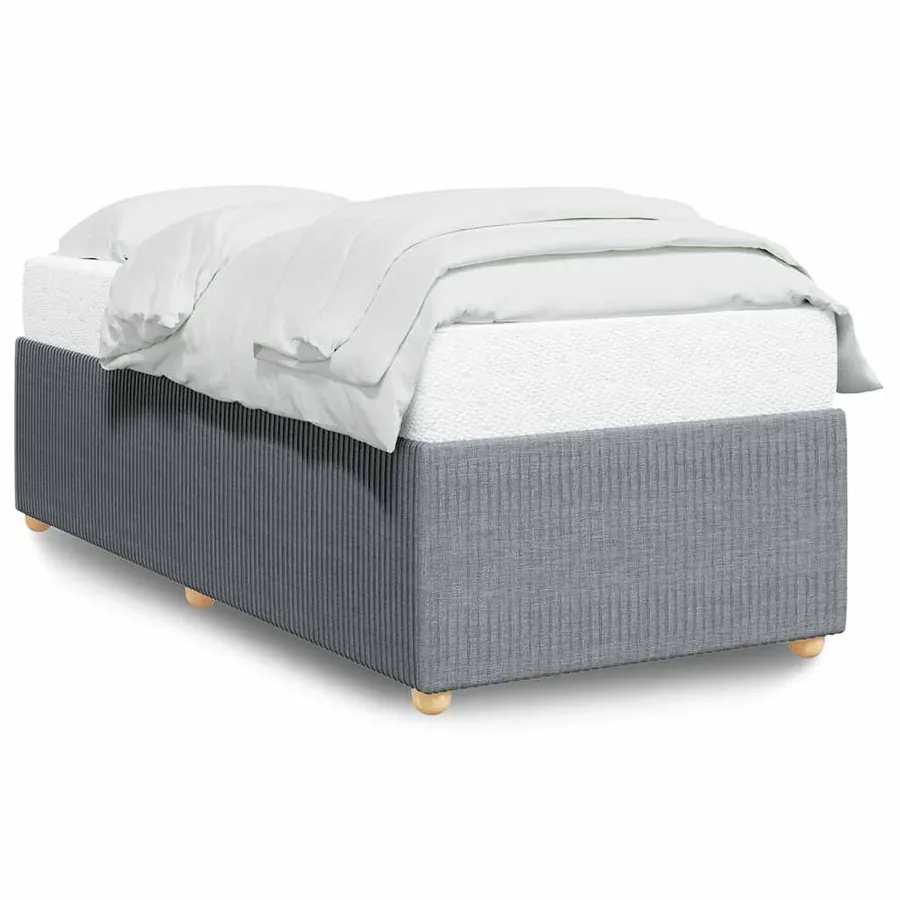 Cadre de lit sans matelas gris clair 80x200 cm tissu - 2
