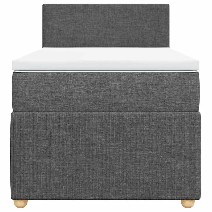 Sommier à lattes de lit avec matelas Gris foncé 100x200cm Tissu - 4