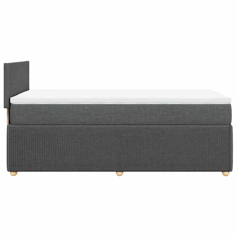 Sommier à lattes de lit avec matelas Gris foncé 100x200cm Tissu - 5