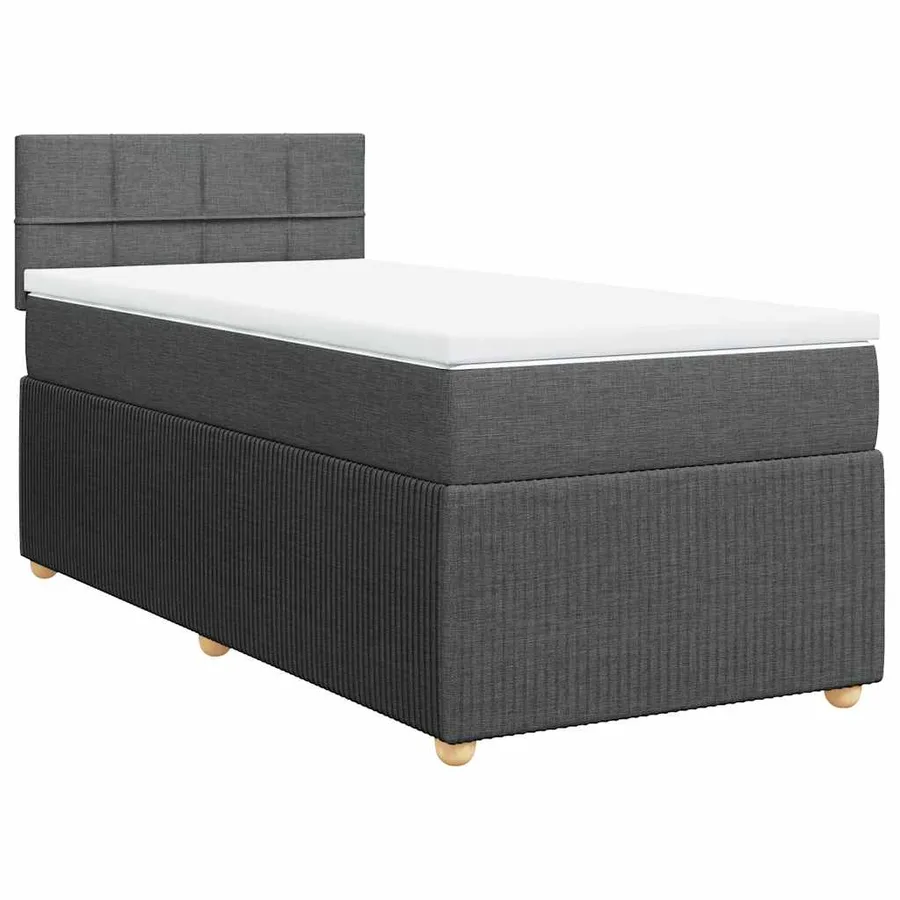Sommier à lattes de lit avec matelas Gris foncé 100x200cm Tissu - 2