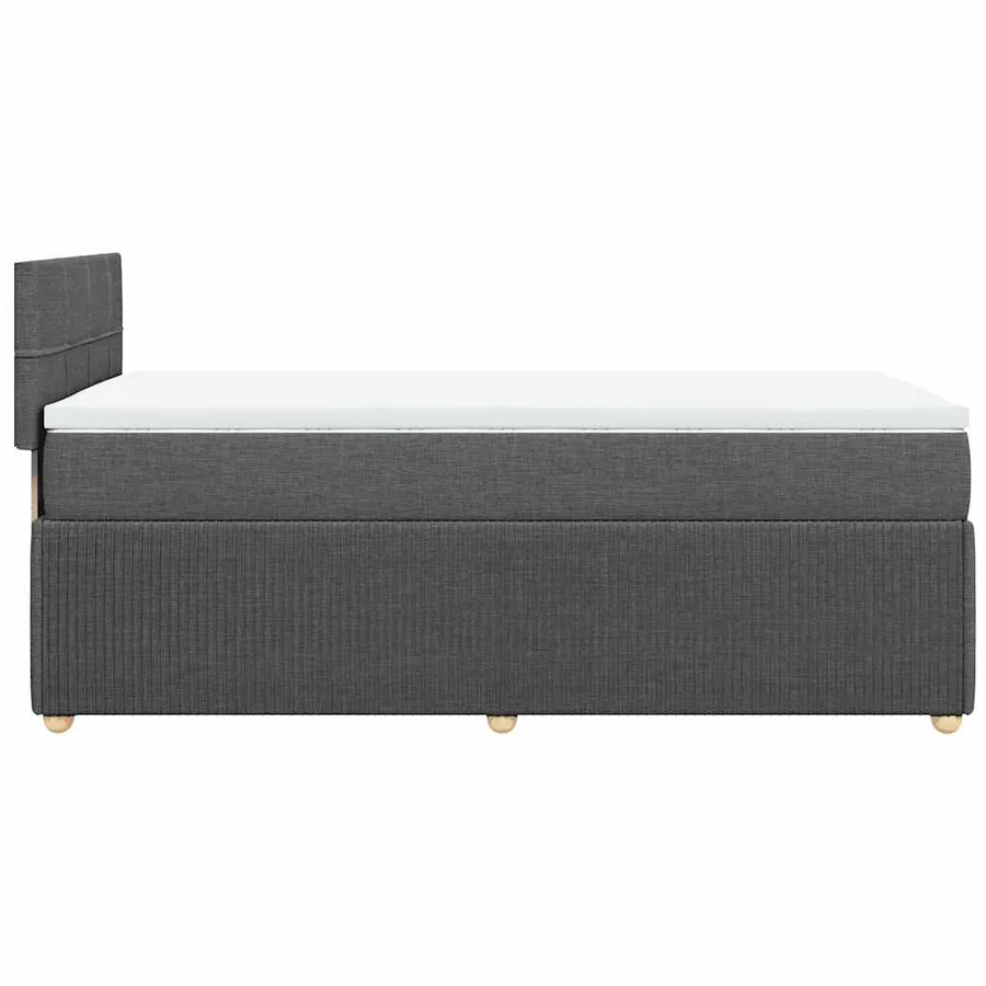 Sommier à lattes de lit avec matelas Gris foncé 100x200cm Tissu - 5