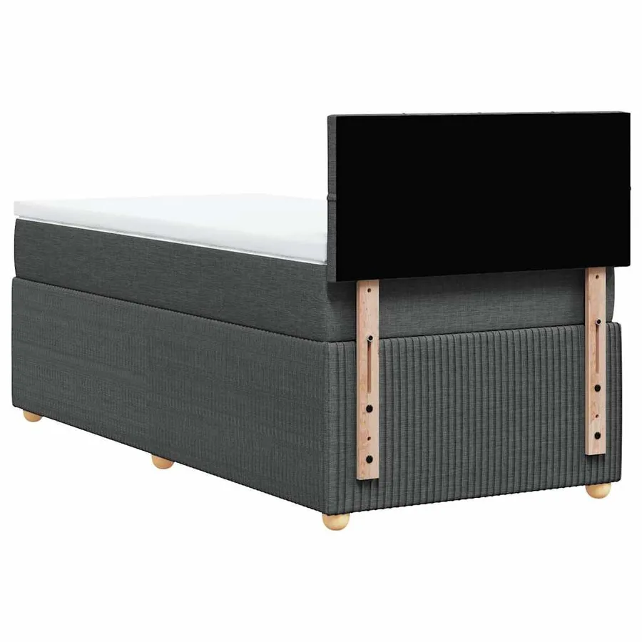 Sommier à lattes de lit avec matelas Gris foncé 100x200cm Tissu - 6