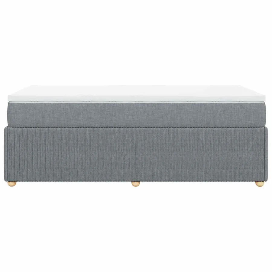 Sommier à lattes de lit avec matelas Gris clair 100x200cm Tissu - 5