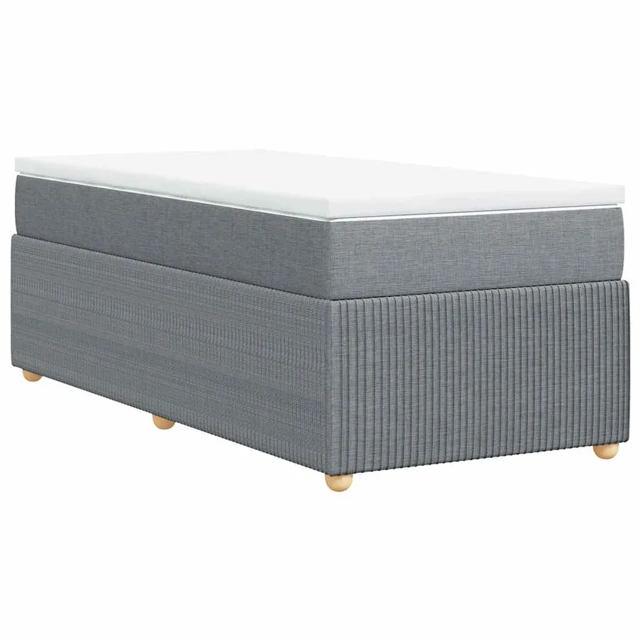 Sommier à lattes de lit avec matelas Gris clair 100x200cm Tissu - 6