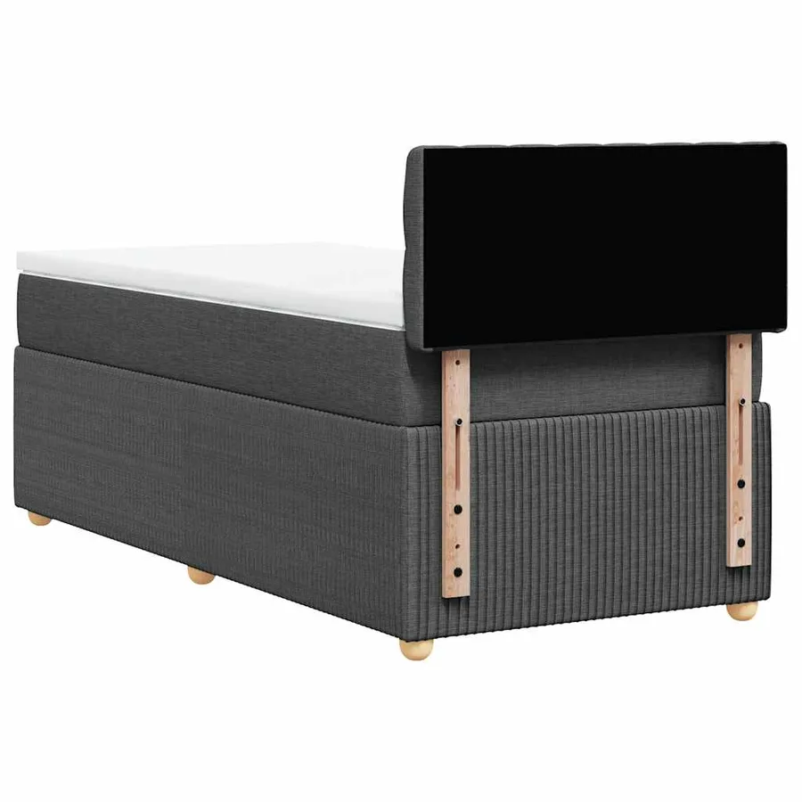 Sommier à lattes de lit avec matelas Gris foncé 100x200cm Tissu - 6
