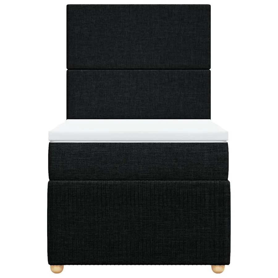 Sommier à lattes de lit avec matelas Noir 100x200 cm Tissu - 4