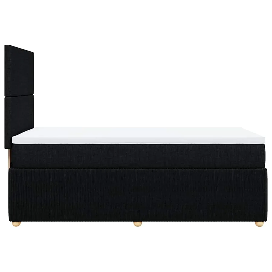 Sommier à lattes de lit avec matelas Noir 100x200 cm Tissu - 5