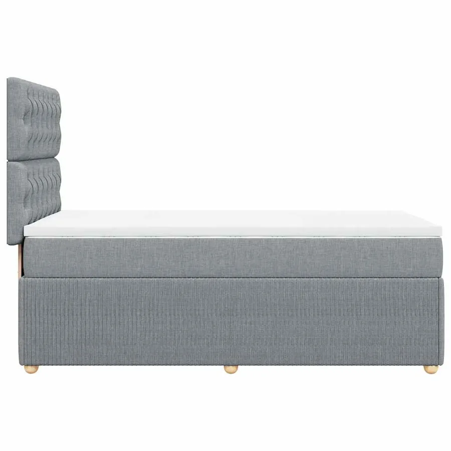 Sommier à lattes de lit avec matelas Gris clair 100x200cm Tissu - 5