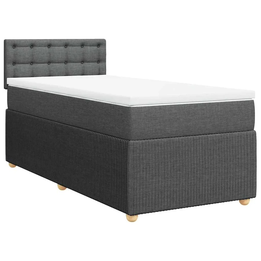 Sommier à lattes de lit avec matelas Gris foncé 100x200cm Tissu - 2