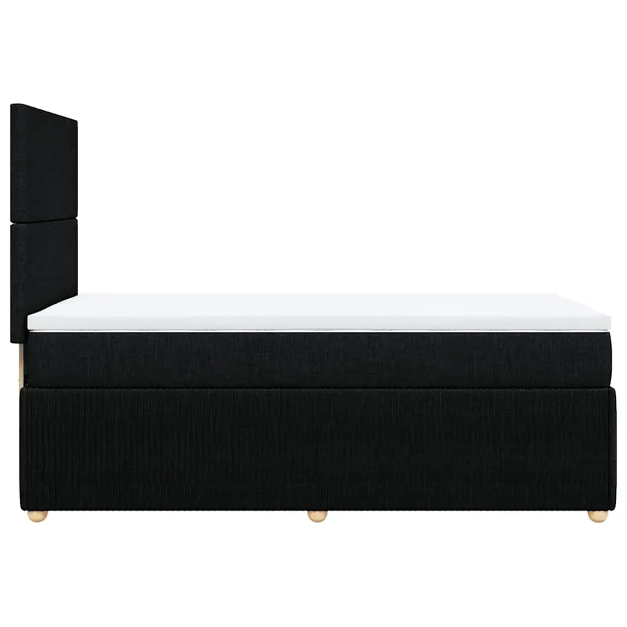 Sommier à lattes de lit avec matelas Noir 90x200 cm Tissu - 5