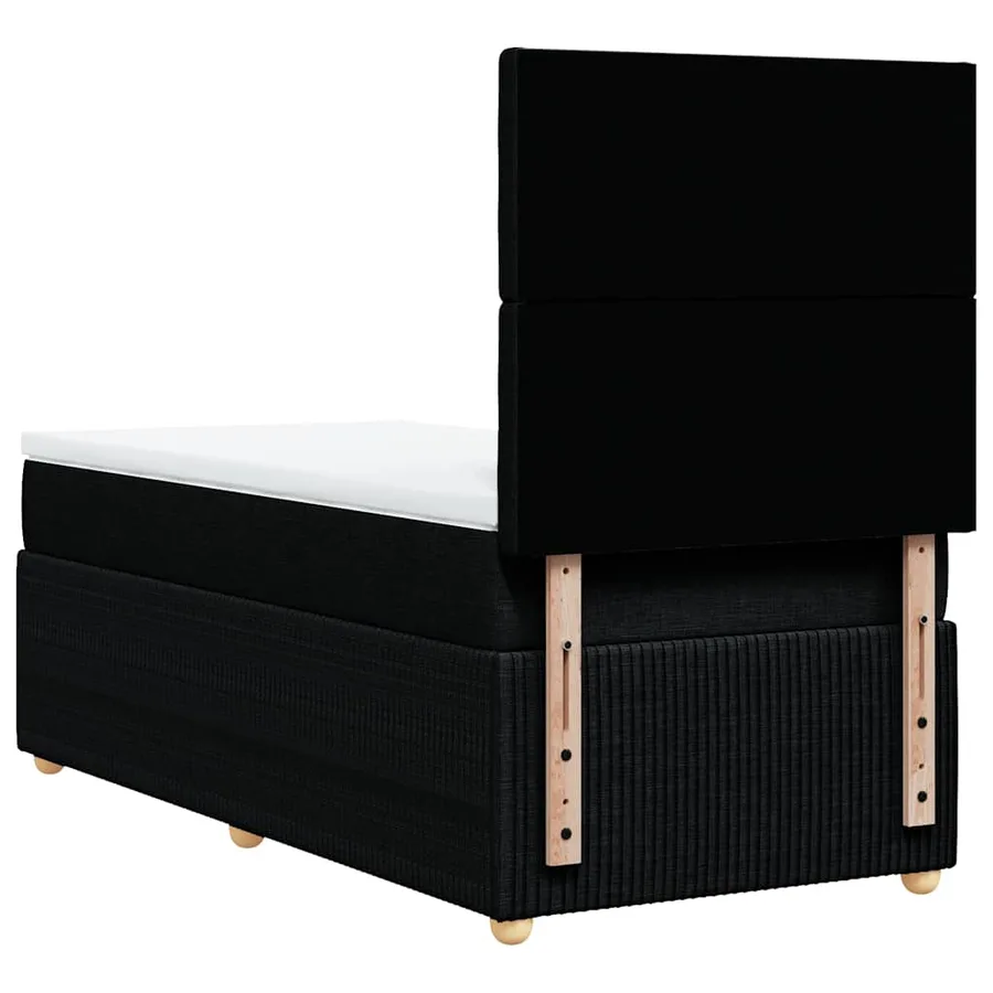 Sommier à lattes de lit avec matelas Noir 90x200 cm Tissu - 6