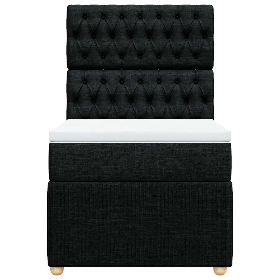 Sommier à lattes de lit avec matelas Noir 90x200 cm Tissu - 4