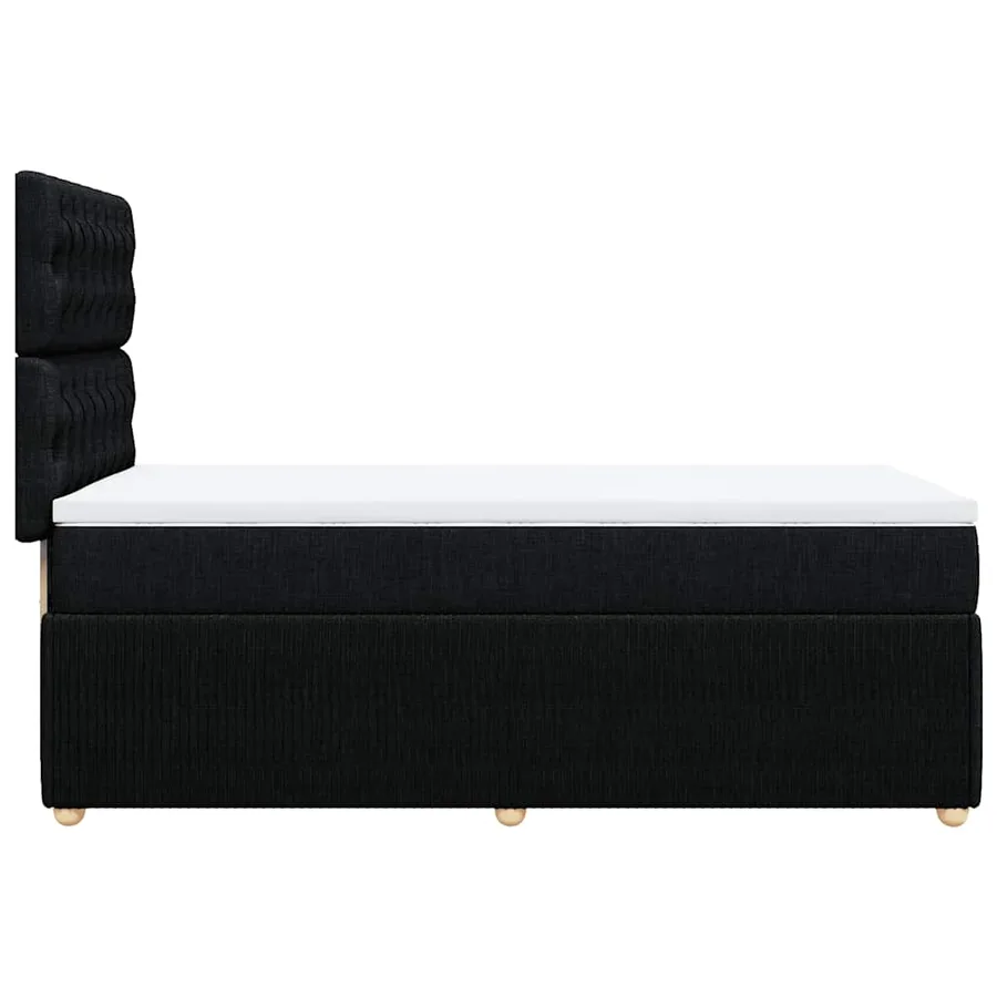 Sommier à lattes de lit avec matelas Noir 90x200 cm Tissu - 5