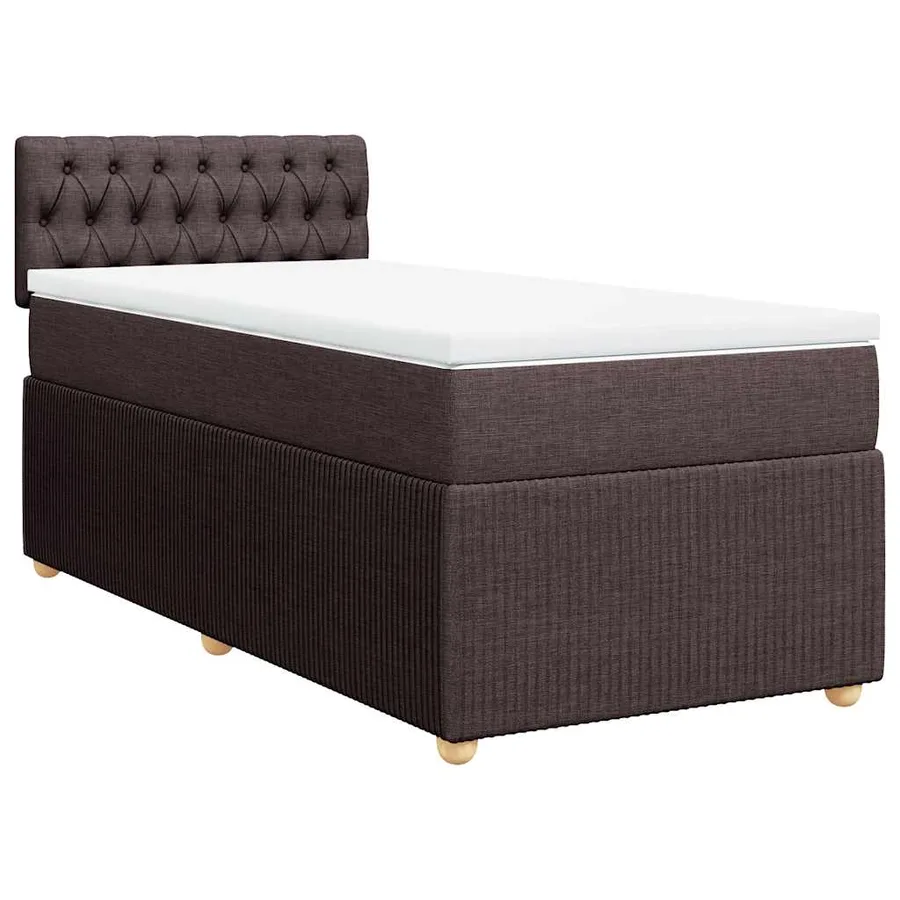 Sommier à lattes de lit avec matelas Marron foncé 100x200 cm - 2