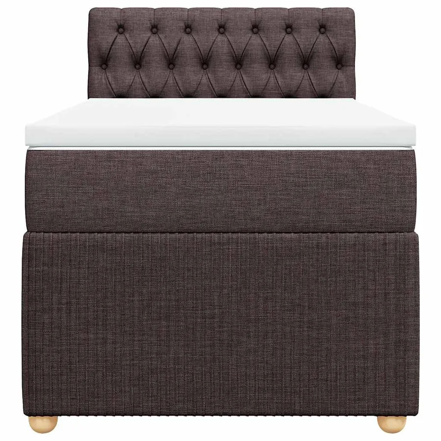 Sommier à lattes de lit avec matelas Marron foncé 100x200 cm - 4