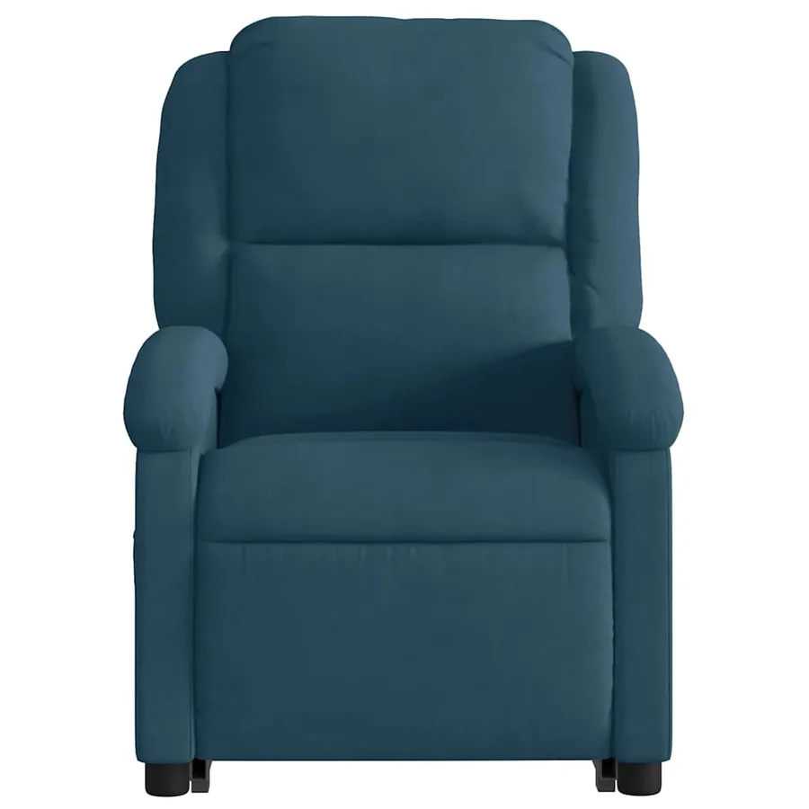 Fauteuil inclinable électrique bleu velours - 6