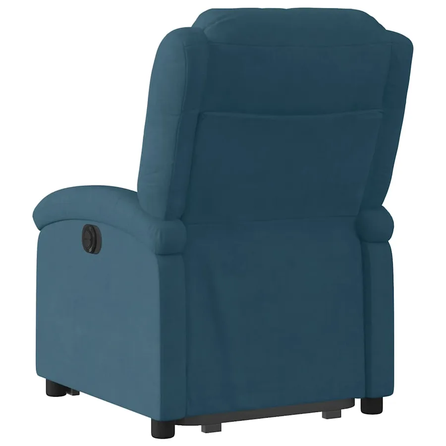 Fauteuil inclinable électrique bleu velours - 8