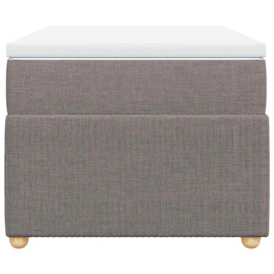 Sommier à lattes de lit avec matelas Taupe 100x200 cm Tissu - 4